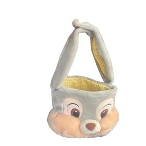 Disney Store Thumper's Plush Easter Bunny Basket Soft Gingham Lined